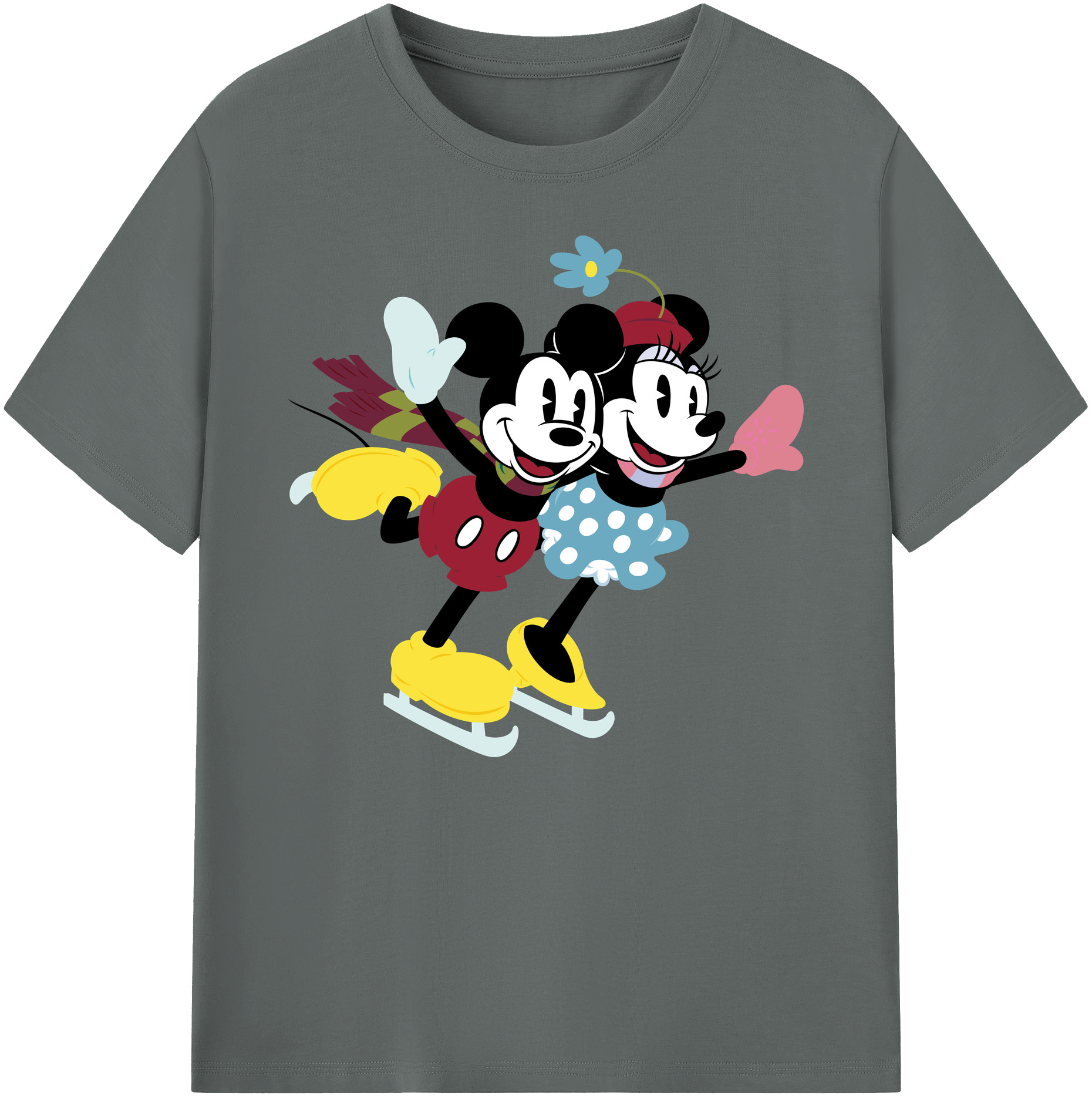 ミッキーマウス Mickey Mouse 綿100％ メンズ半袖Tシャツ｜肌触りやわらか＆通気性